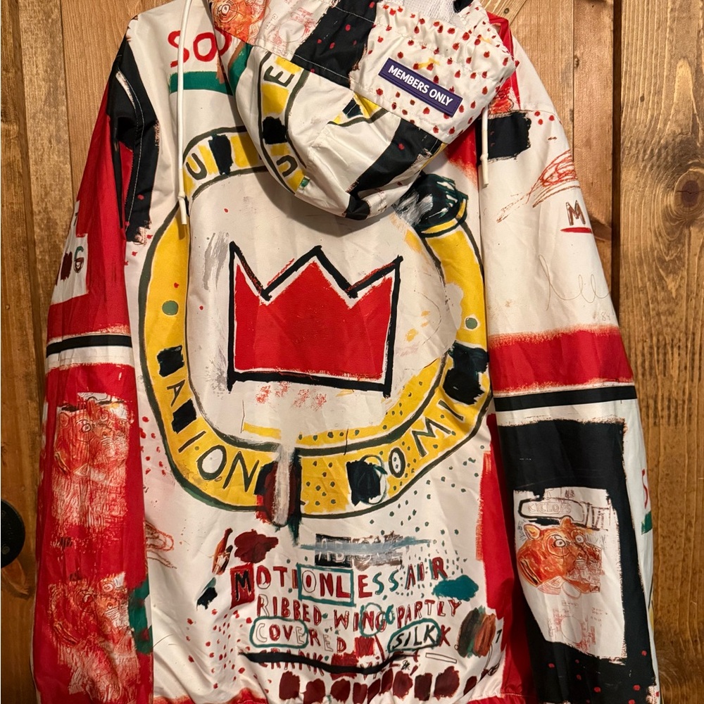 Members Only Jacket Jean Michel Basquiat Windbreaker Hoodie Mens XL - Picture 3 of 6